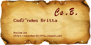 Csöndes Britta névjegykártya